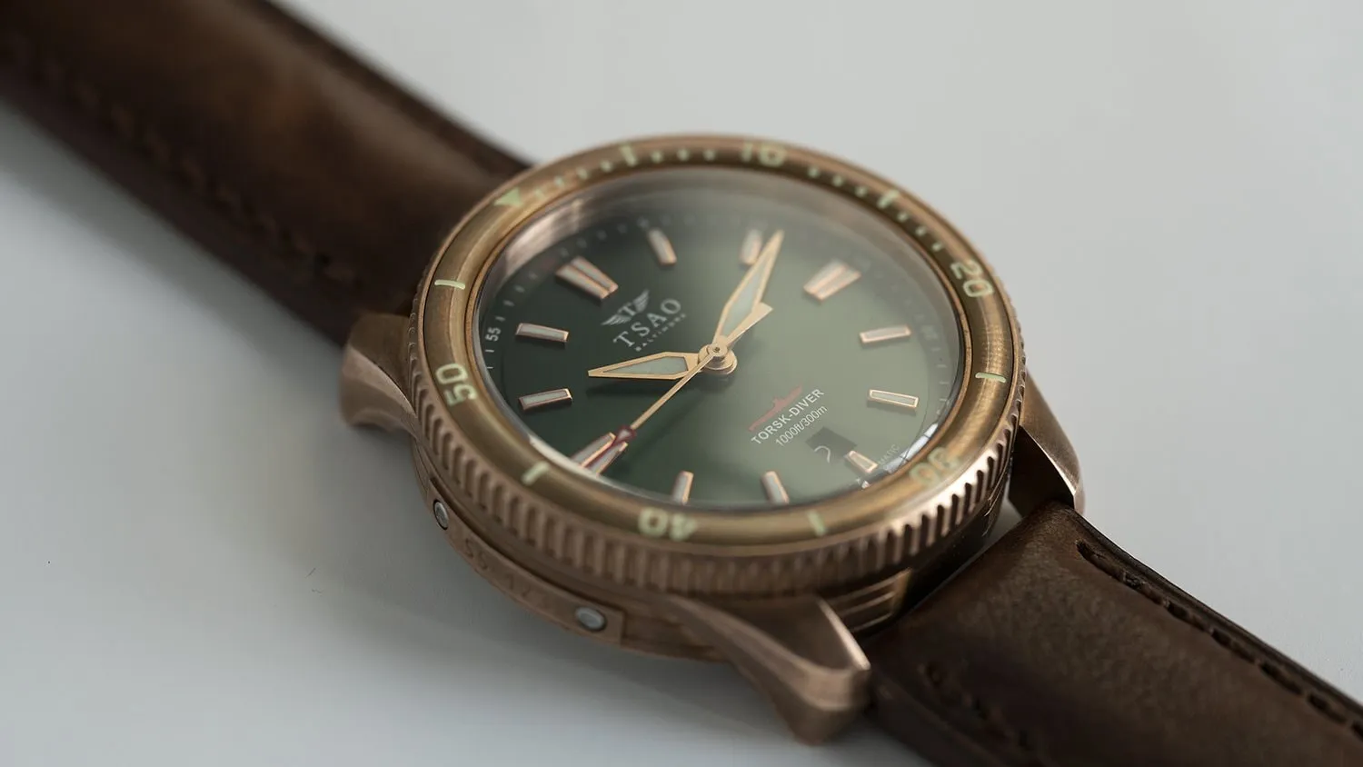 TORSK-DIVER Vintage Brown Leather Strap (Long)