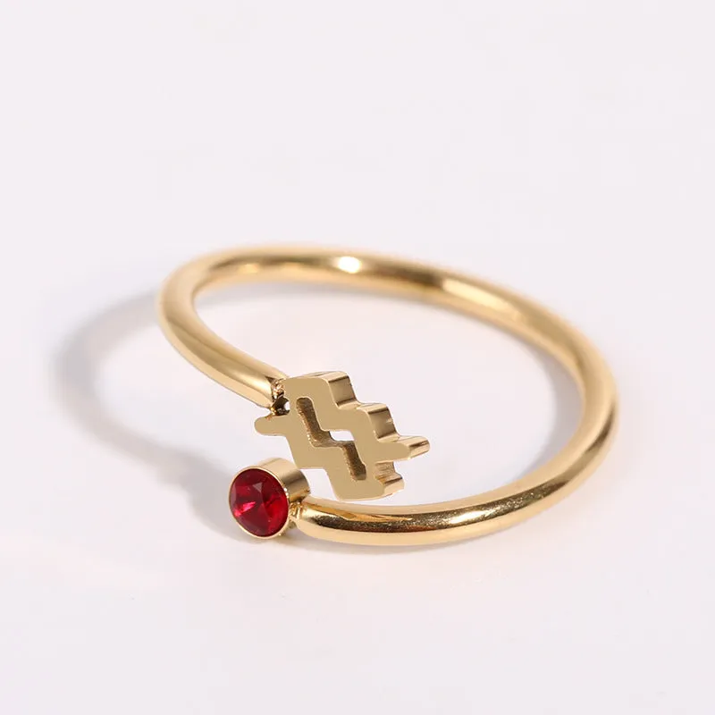 Wholesale 18K Gold Plating 12 Constellation Copper Rings