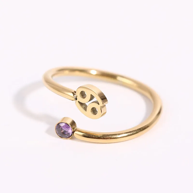Wholesale 18K Gold Plating 12 Constellation Copper Rings