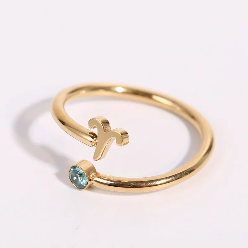 Wholesale 18K Gold Plating 12 Constellation Copper Rings