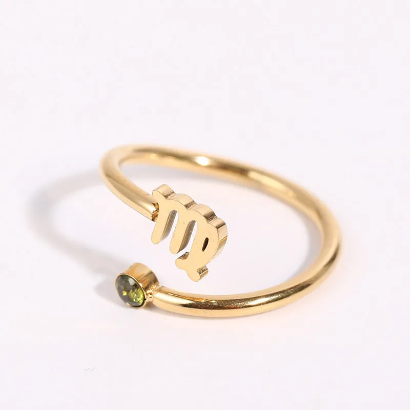 Wholesale 18K Gold Plating 12 Constellation Copper Rings