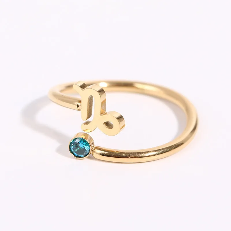 Wholesale 18K Gold Plating 12 Constellation Copper Rings