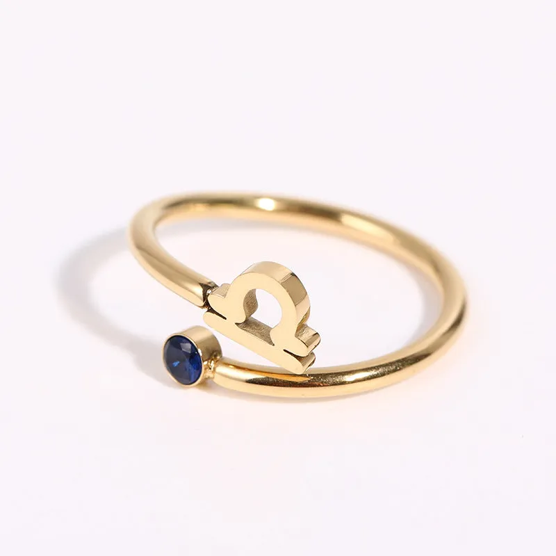 Wholesale 18K Gold Plating 12 Constellation Copper Rings