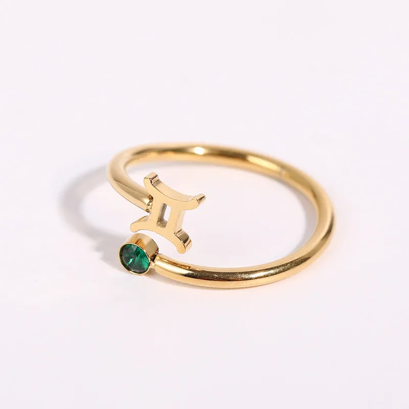 Wholesale 18K Gold Plating 12 Constellation Copper Rings