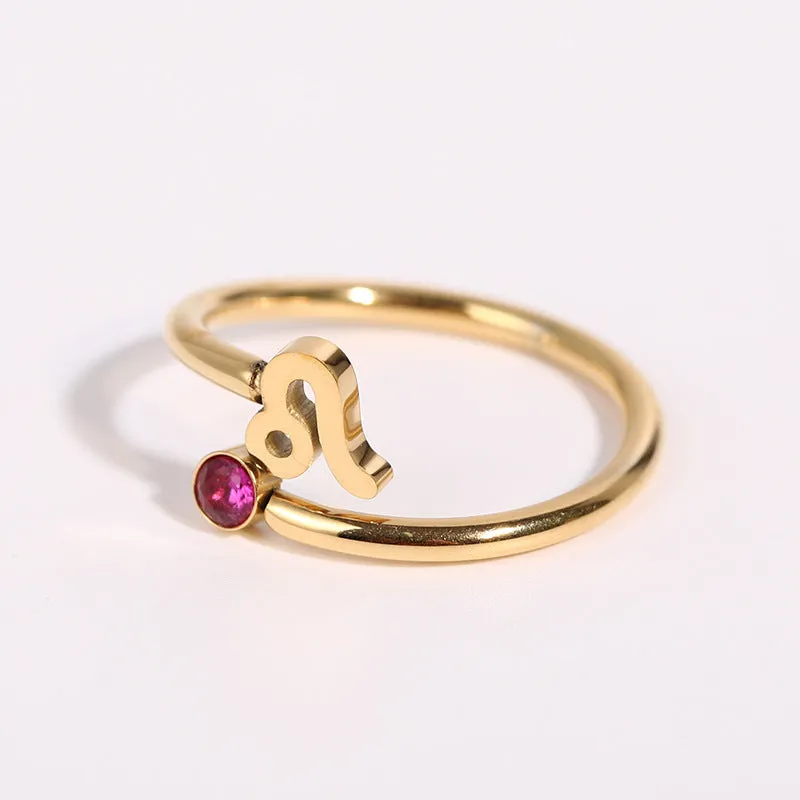 Wholesale 18K Gold Plating 12 Constellation Copper Rings