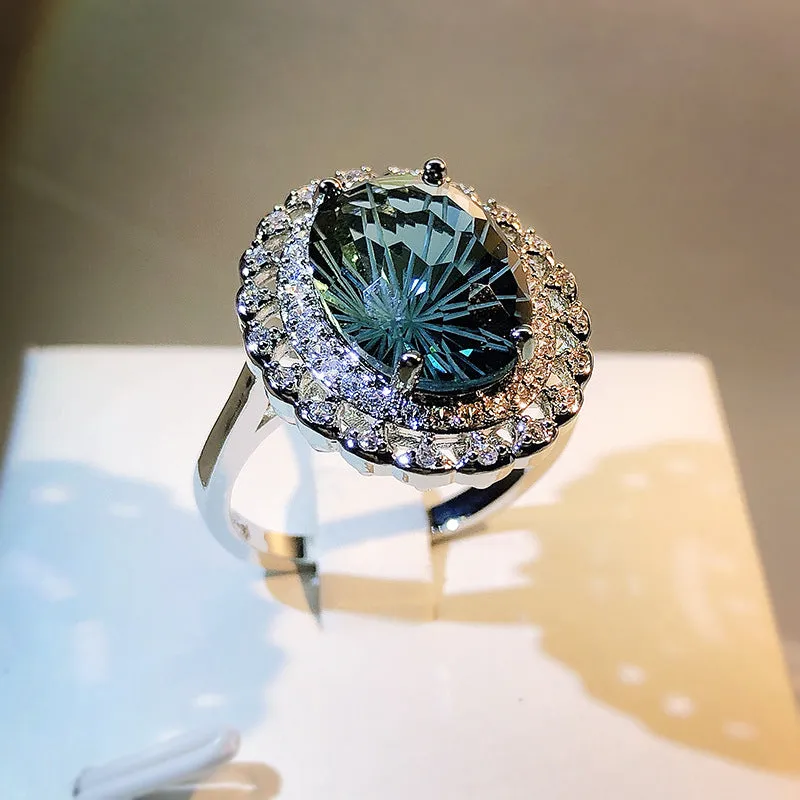 Wholesale Brass Blue Topaz Women's Ring JDC-RS-KYZC008