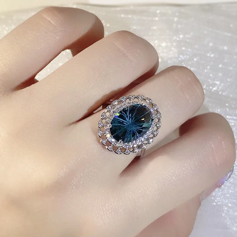 Wholesale Brass Blue Topaz Women's Ring JDC-RS-KYZC008