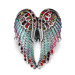 Wholesale Diamond Angel Wings Alloy Ring JDC-RS-JieM001