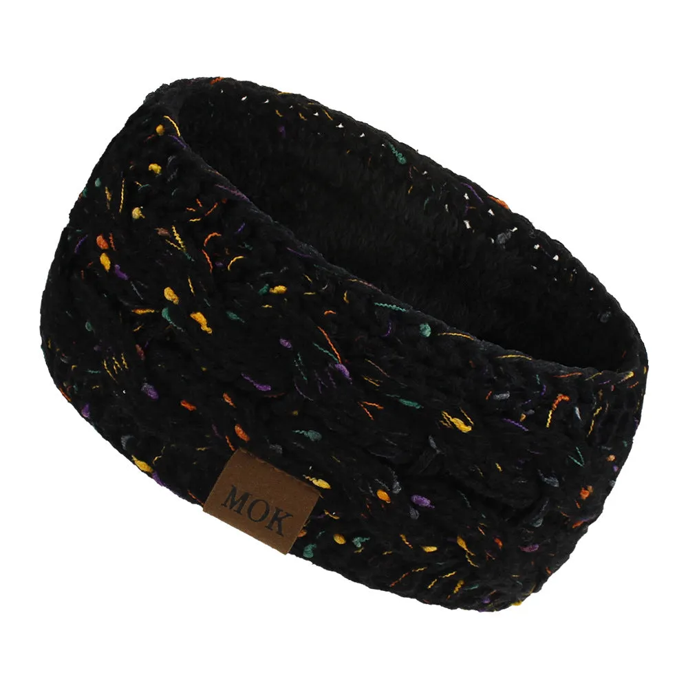 Women Headdress Protected Keep Warm Knitting Handmade Wide Side Fashion Sport Hairband