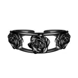 Women Rose Ring for Girls, 3D Rose Flowers Open Ring Jewelry Valentine's Day Gifts
