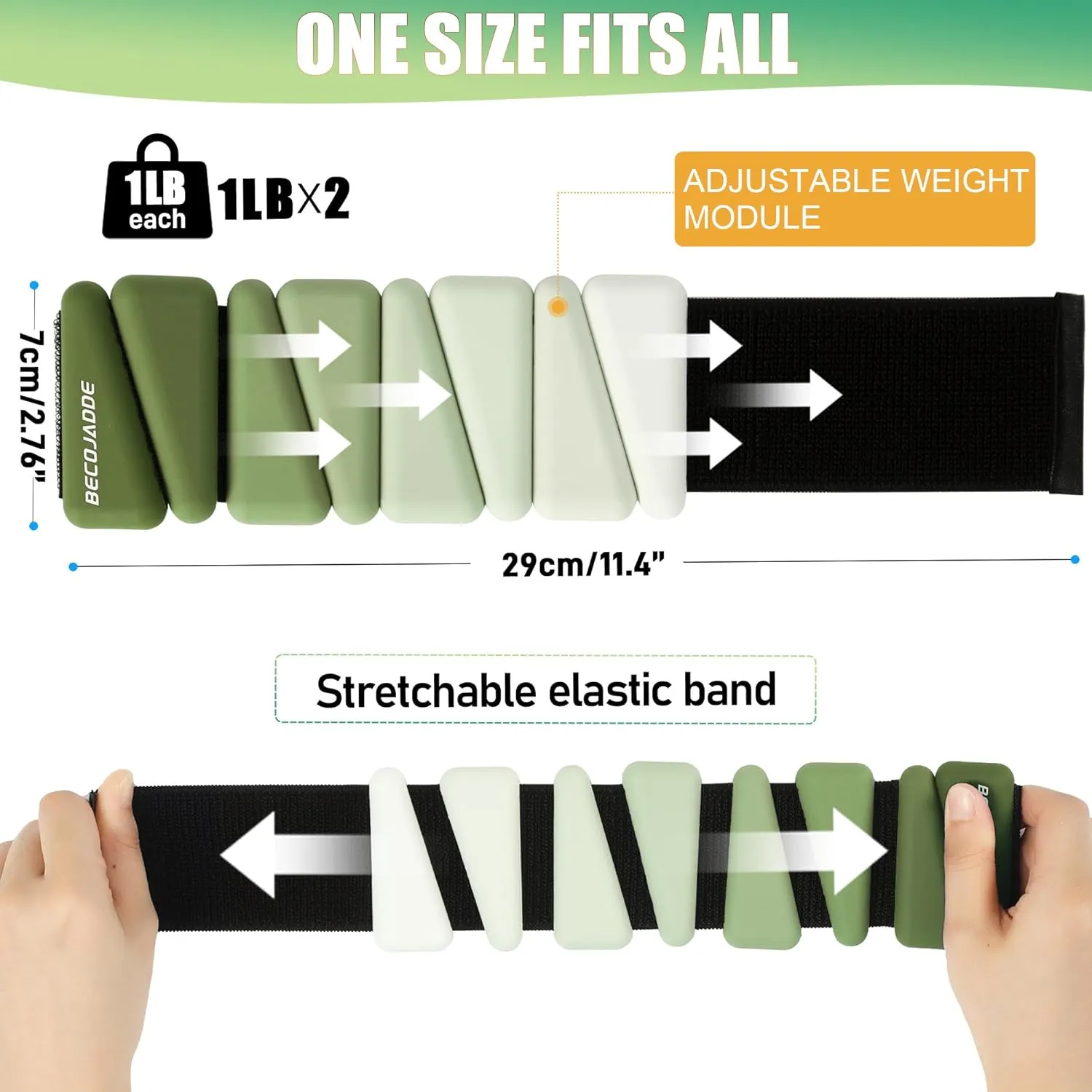 Wrist Weights for Women At Home Ankle Weights Set of 2 (1 lb/2 lbs Each) Adjustable Weighted Wristbands Arm Leg Weights for Women Men Suitable for Walking Swimming Running Pilates Yoga Gym