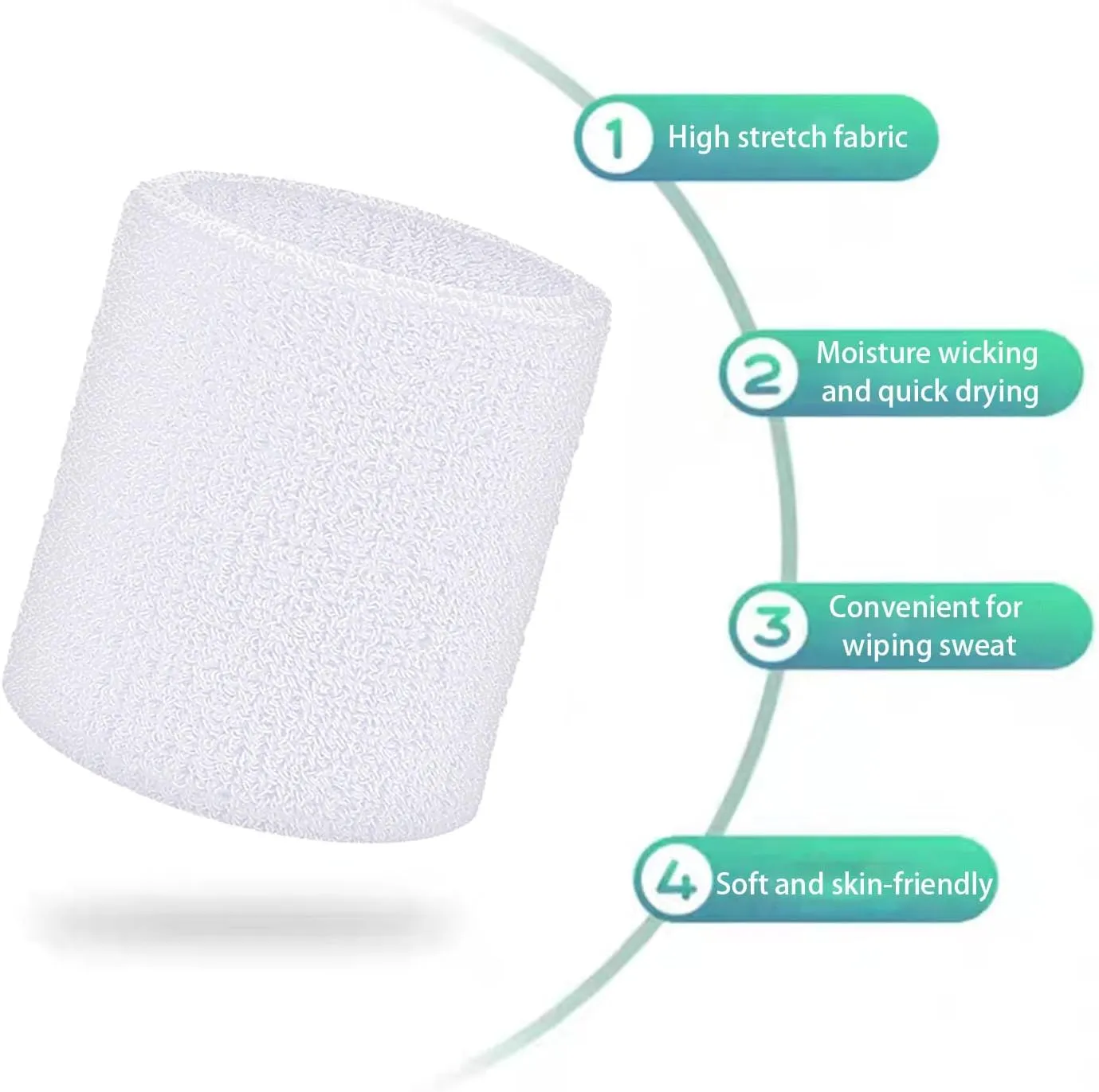 Wristbands Sweatbands for Men & Women, Breathable Tennis Wrist Bands Absorbent Sweat Band Multiuse Wristband for Basketball, Running, Gym, Working Out