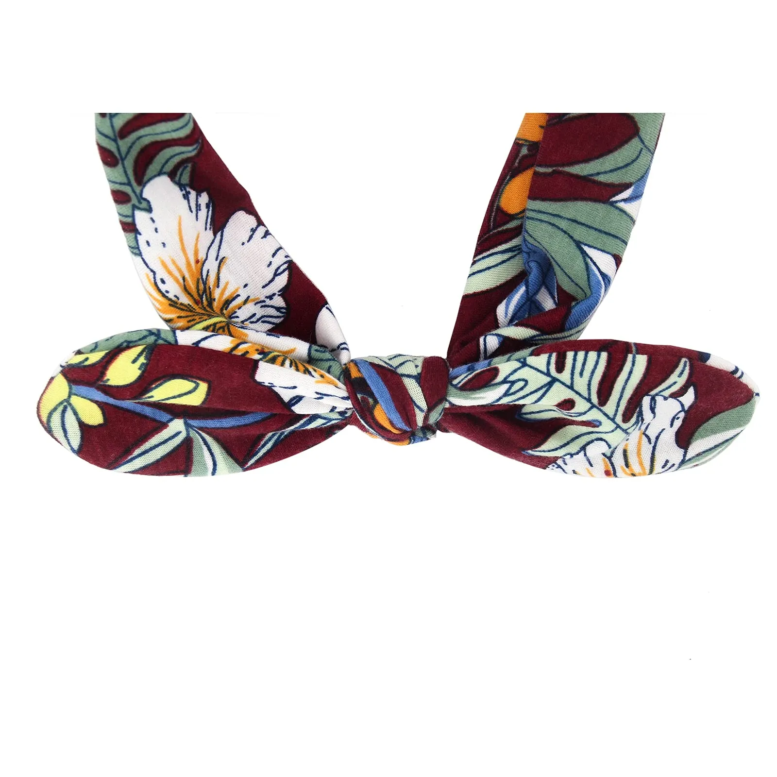 Yeshan Bow Headbands for Women Boho Wide Bandana Headbands Flower Printed Rabbit Ears Hair Bands Fashion and Sport Hair Accessories for Women and Girls,Pack of 6